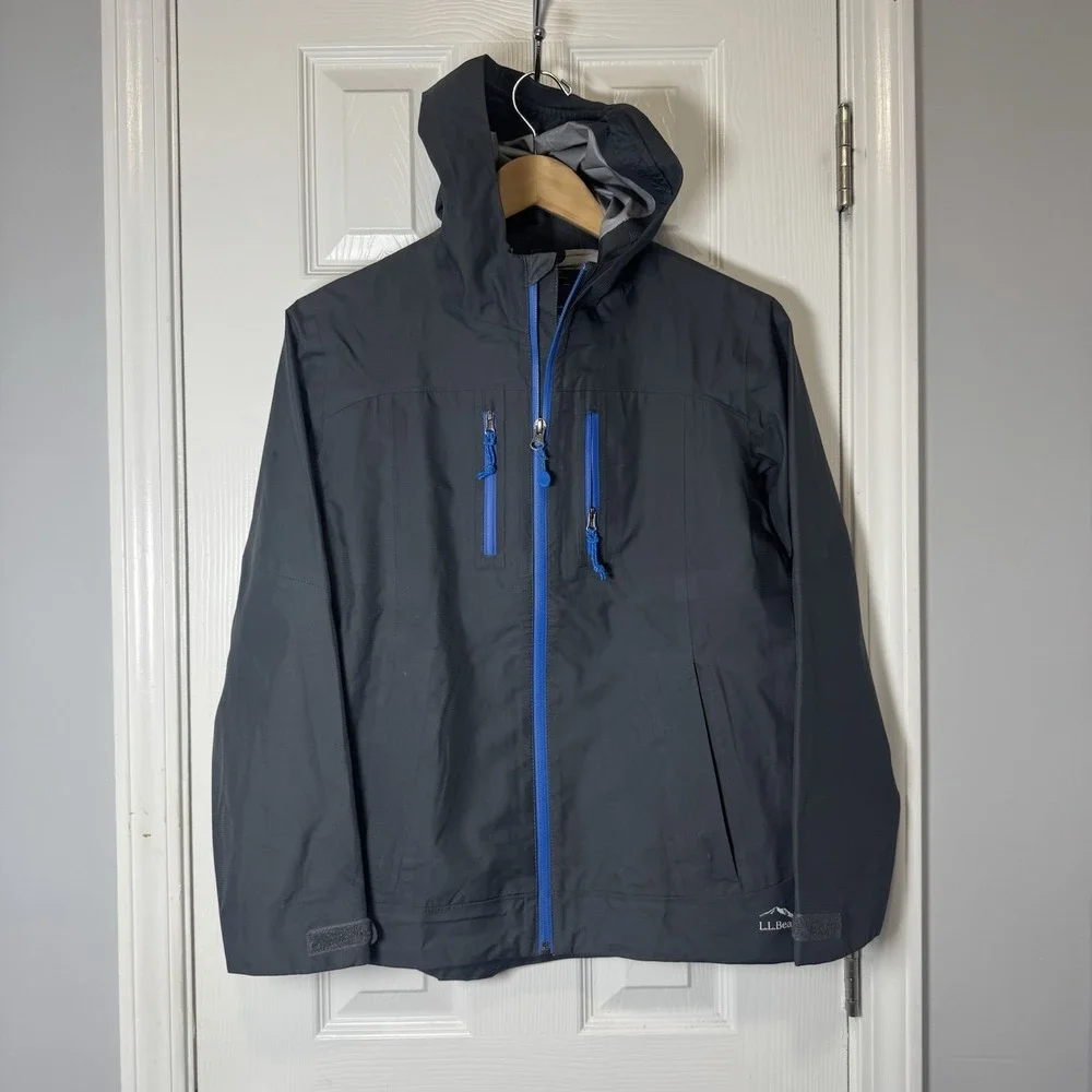 L.L.Bean Double Up Outerwear System Kids Jacket Gray Blue L 14-16 Hooded
